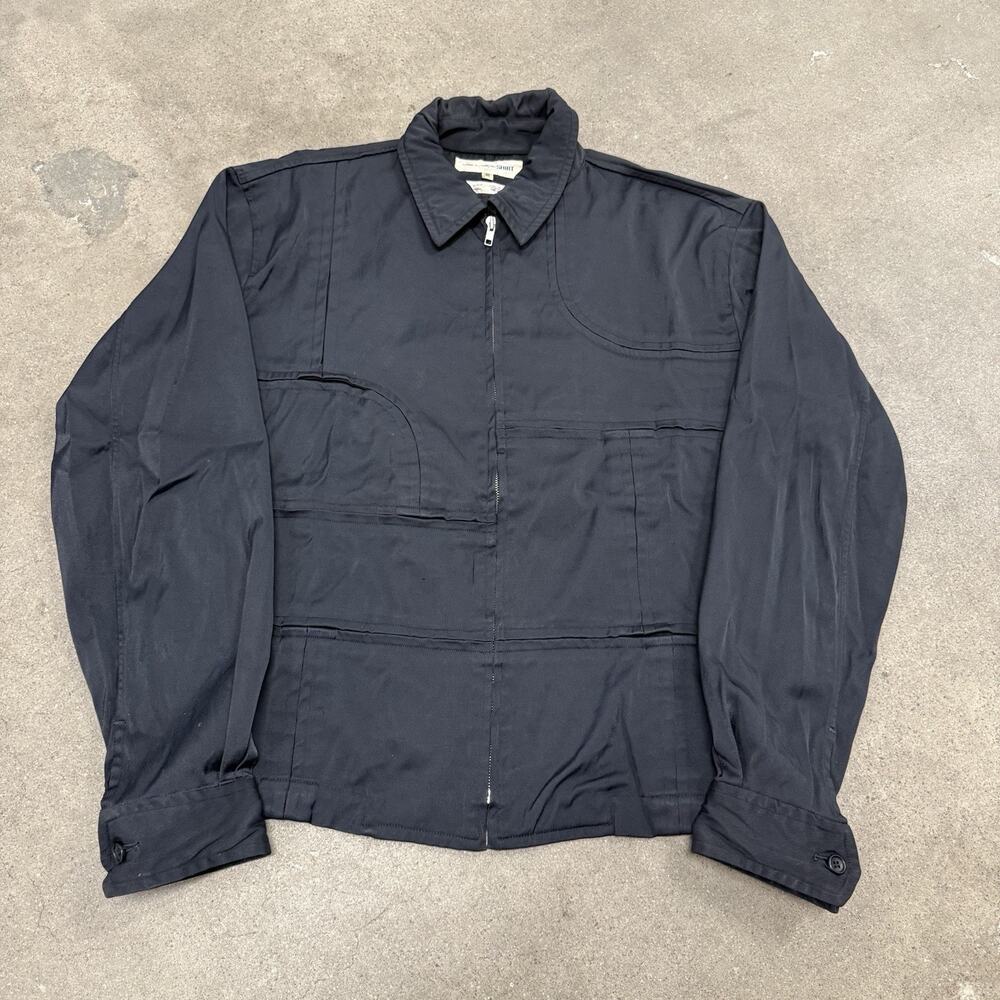 COMME DES GARCONS SHIRT AW01 BLOUSON NYLON FULL ZIP BLACK JACKET MENS MEDIUM